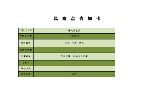 带式输送机风险点告知卡