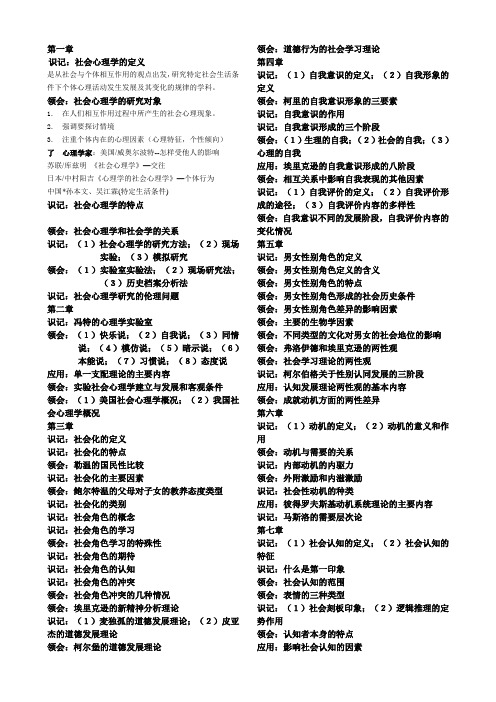 社会心理学考纲