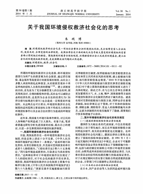 关于我国环境侵权救济社会化的思考