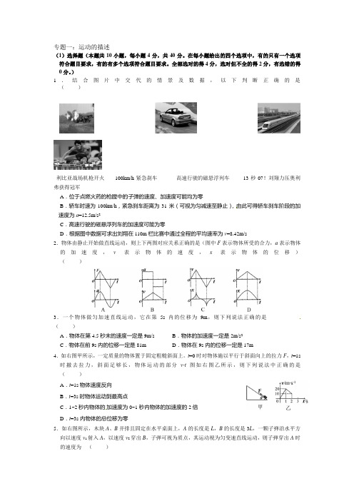 高考物理力学习题大全