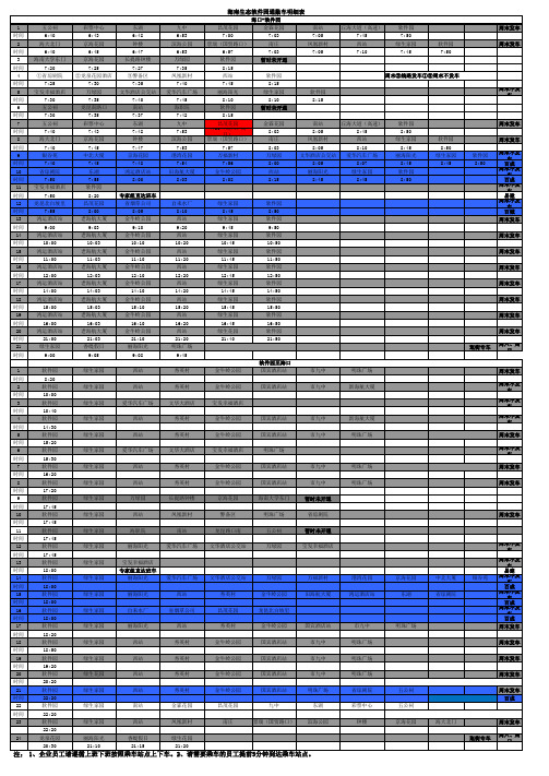 海南生态软件园通勤车线路时刻表11月