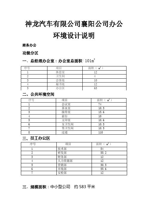 办公环境设计说明