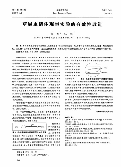 草履虫活体观察实验的有效性改进