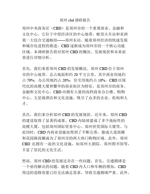 郑州cbd调研报告