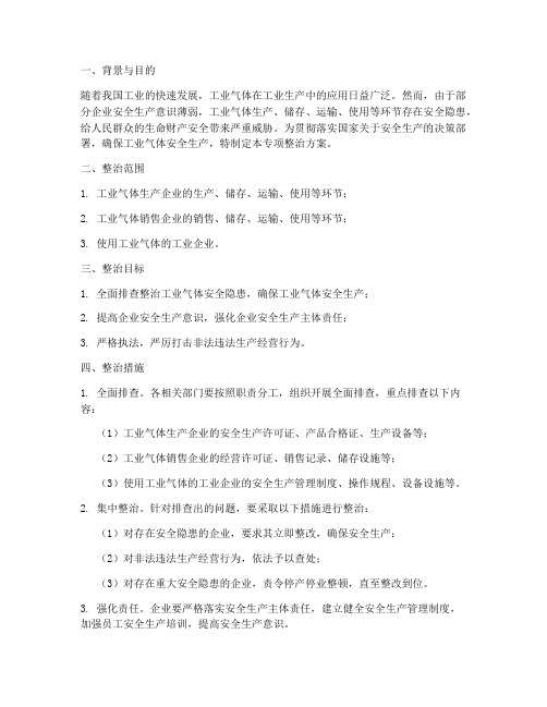 工业气体专项整治方案