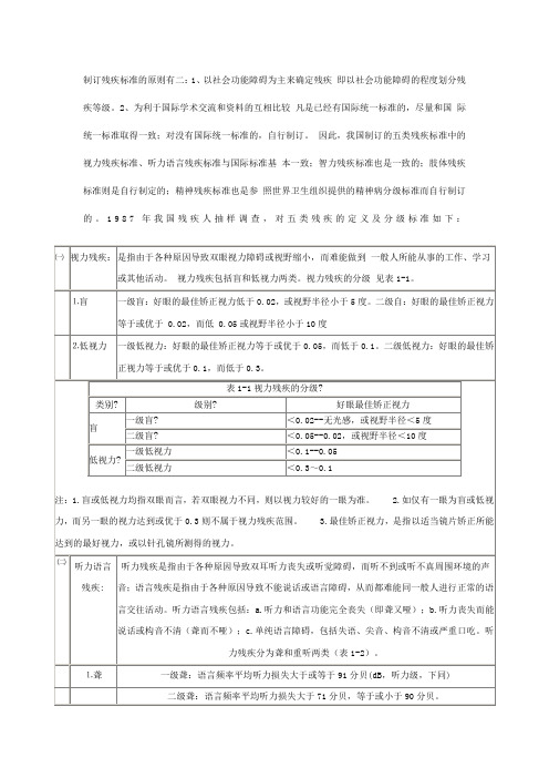 中国残疾分类标准