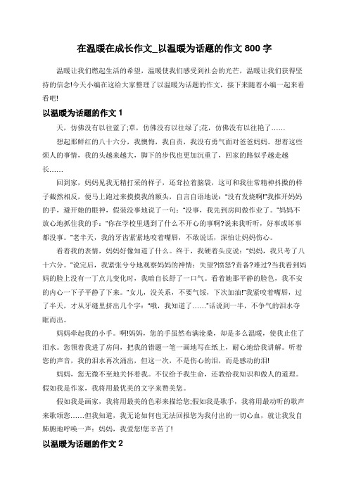 在温暖在成长作文_以温暖为话题的作文800字