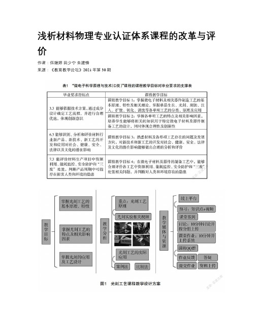 浅析材料物理专业认证体系课程的改革与评价