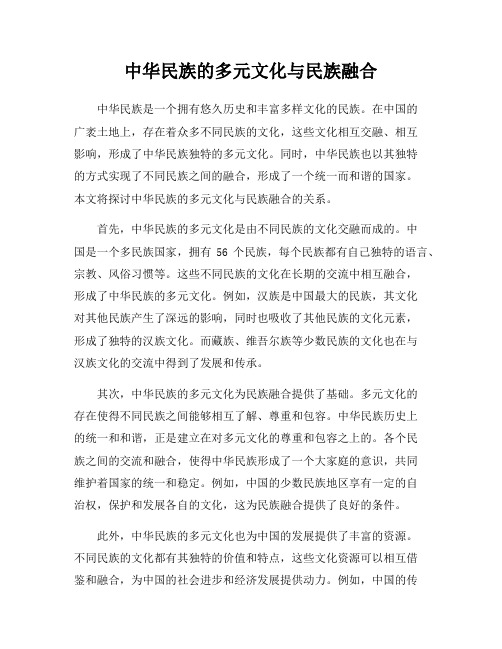 中华民族的多元文化与民族融合