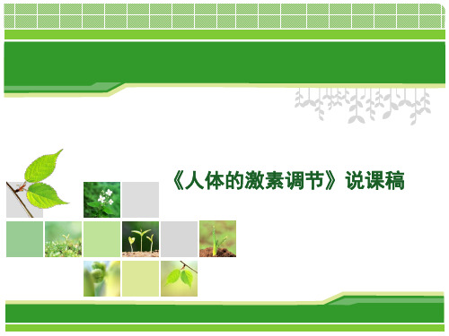 苏科版八年级上册6.3人体的激素调节说课课件 (共37张PPT)