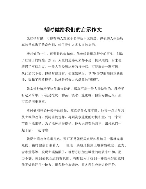 褚时健给我们的启示作文