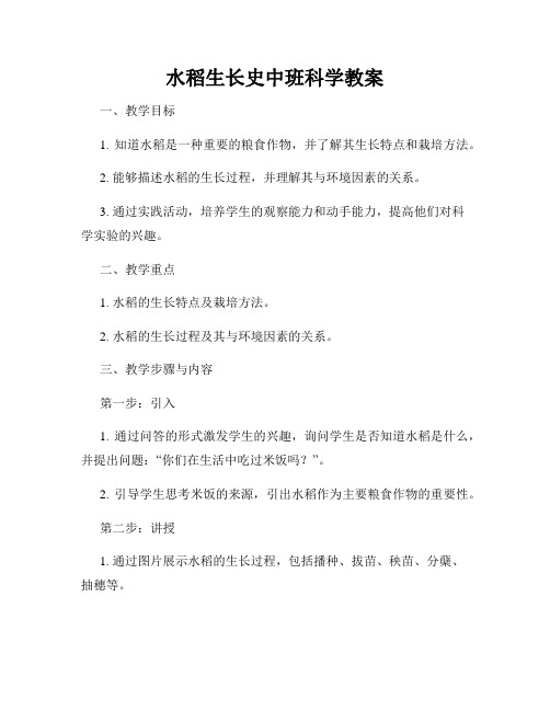 水稻生长史中班科学教案