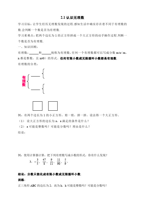 《认识无理数》参考学案