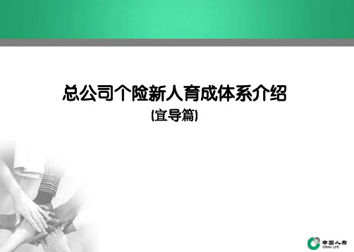 国寿总公司个险新人育成体系介绍(宣导稿)