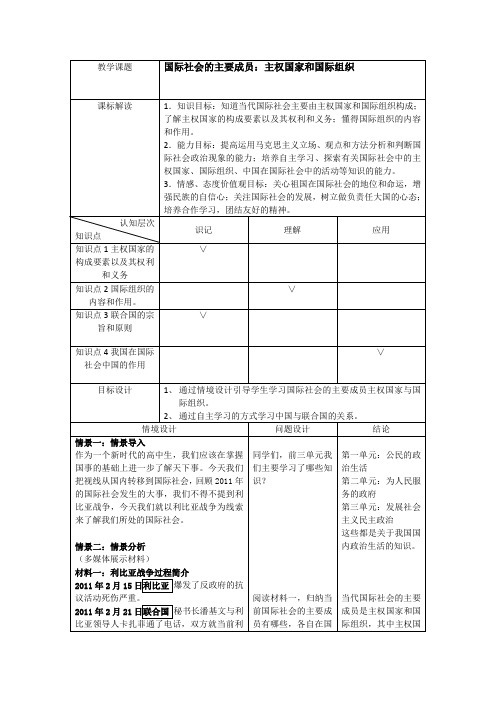 国际社会的主要成员