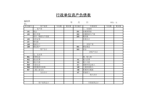 行政单位资产负债表