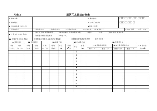 灌区用水辅助台账表