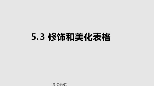 表格的修饰和美化PPT课件