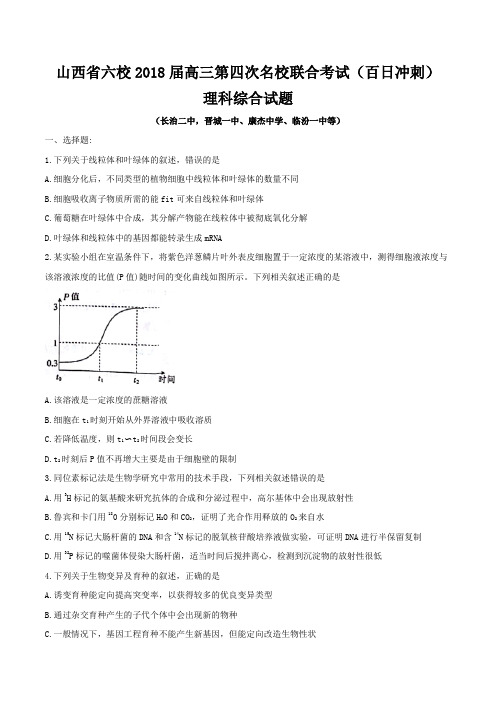 2018届高三联合考试理科综合试题及答案