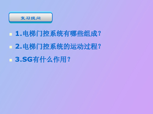 电梯的控制和运行要求