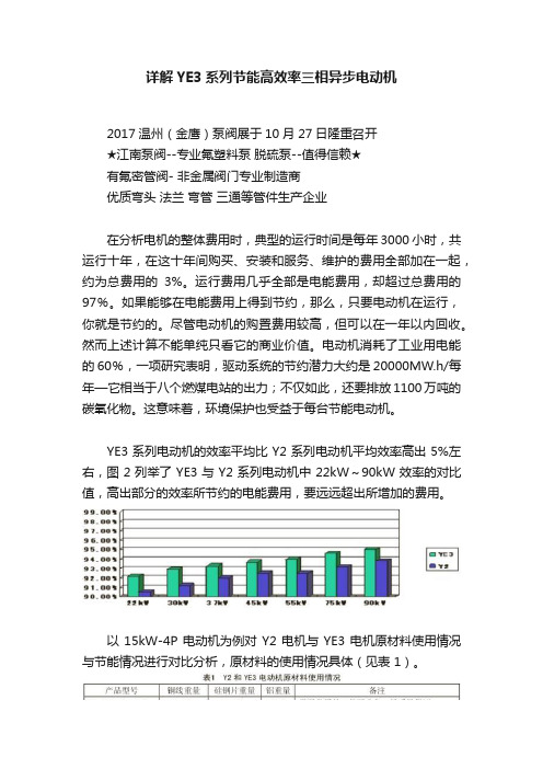 详解YE3系列节能高效率三相异步电动机