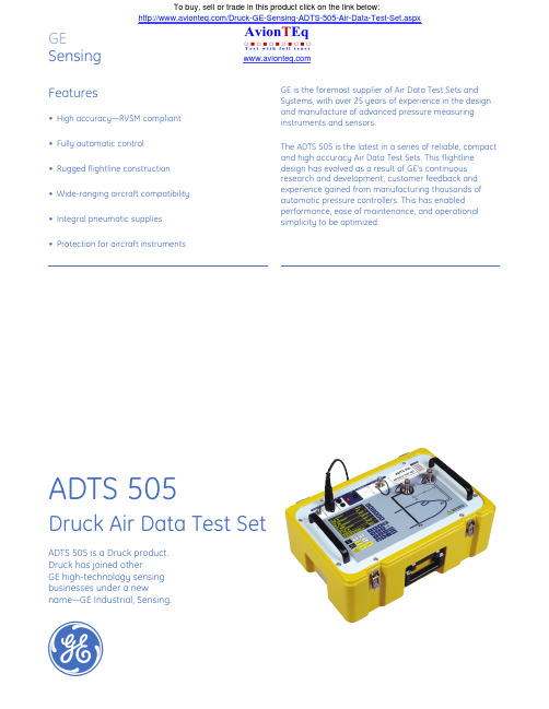 GE ADTS 505 高精度气动测试设备说明书