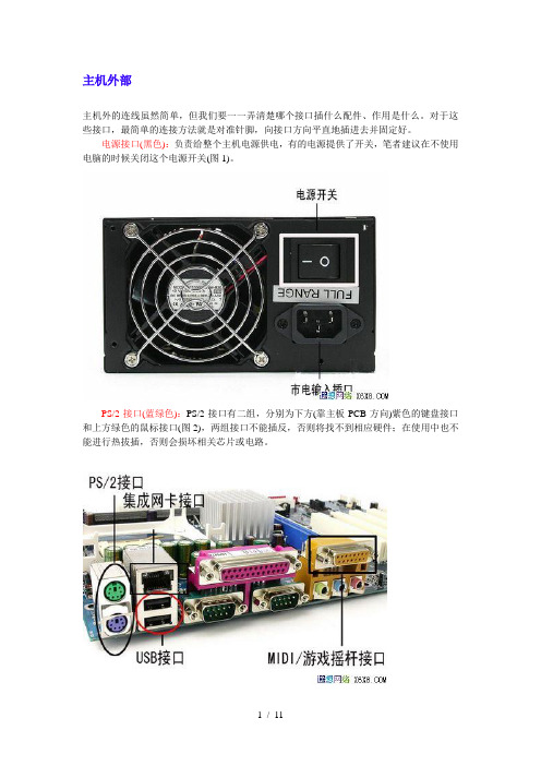 电脑内部外部接口连线介绍