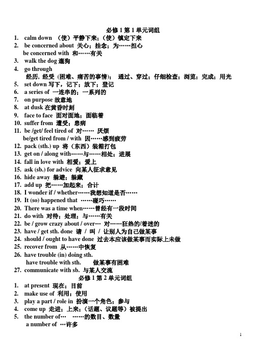 必修一--必修二词组