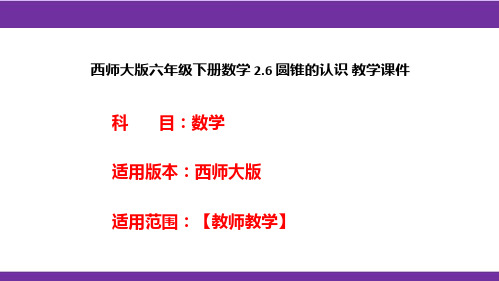 西师大版六年级下册数学2.6圆锥的认识教学课件