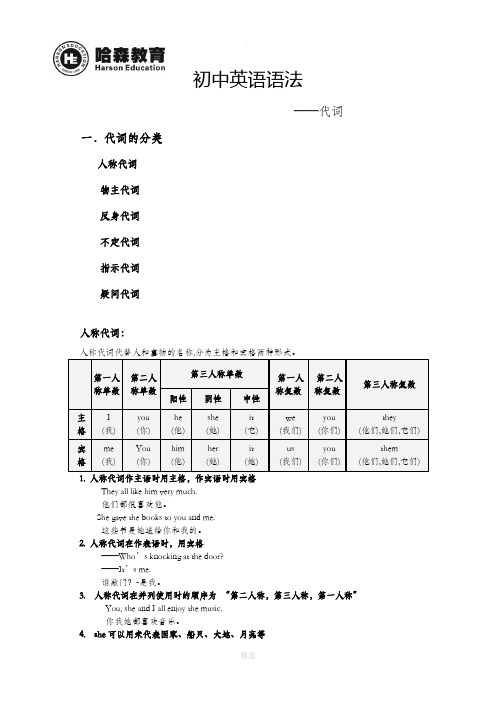 初中英语语法-代词