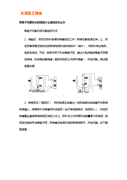 等离子切割机起弧方式及不起弧的解决办法