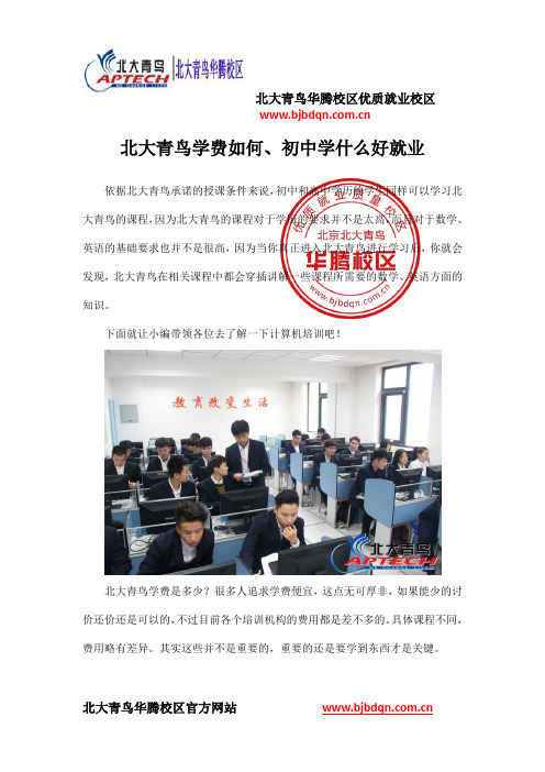 北大青鸟学费如何、初中学什么好就业