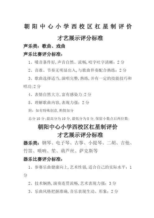 各种才艺展示评分标准