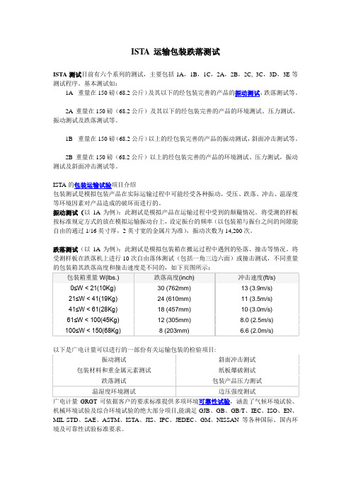 ISTA 运输包装跌落测试