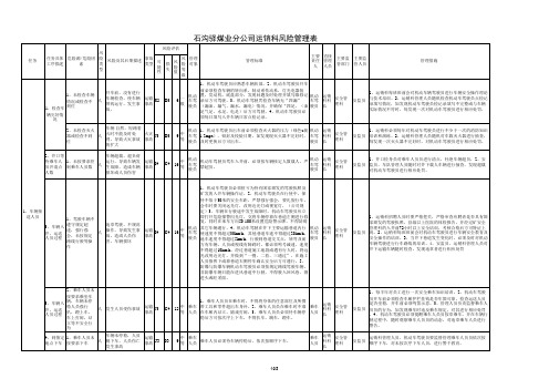 风险管理表