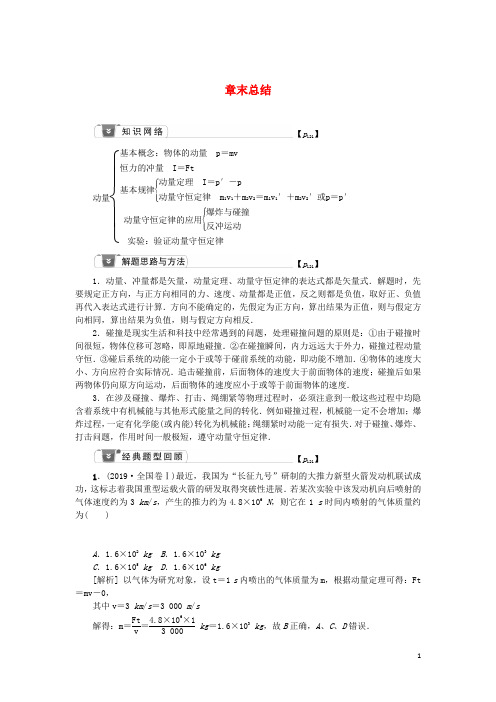 2021版高考物理一轮复习第6章动量和动量守恒定律章末总结学案