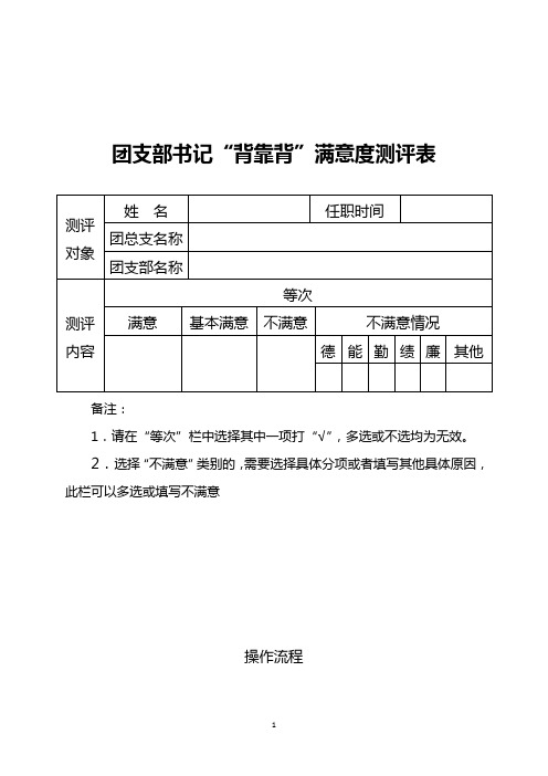 团支部书记满意度测评相关材料