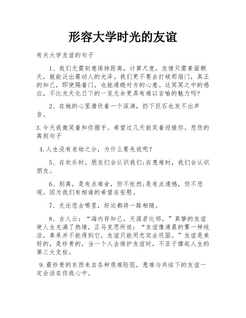 形容大学时光的友谊