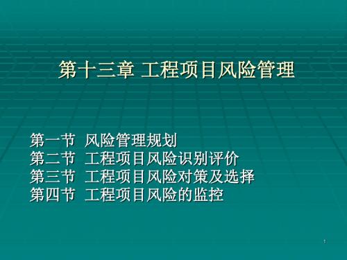 工程项目风险管理ppt课件