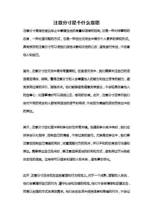 注意分寸是个什么意思