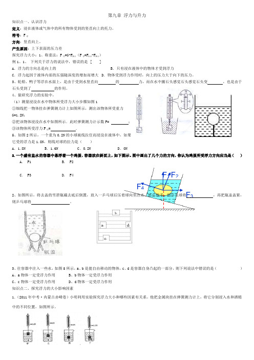 第九章 浮力与升力