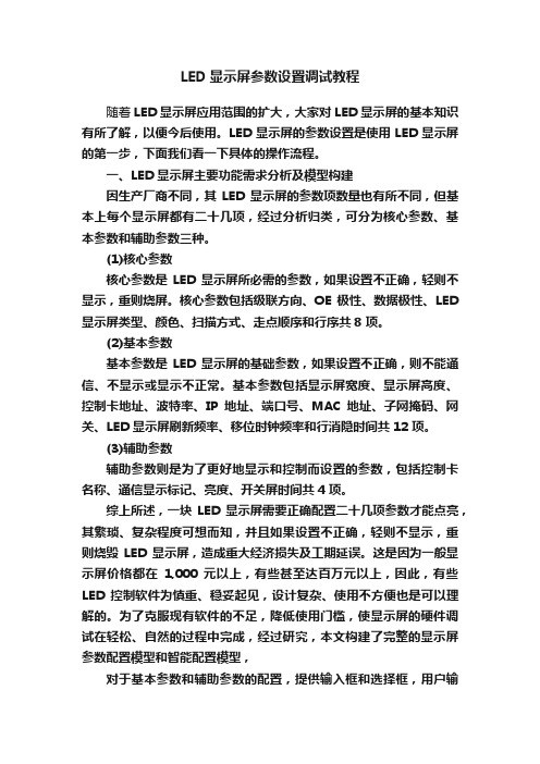 LED显示屏参数设置调试教程