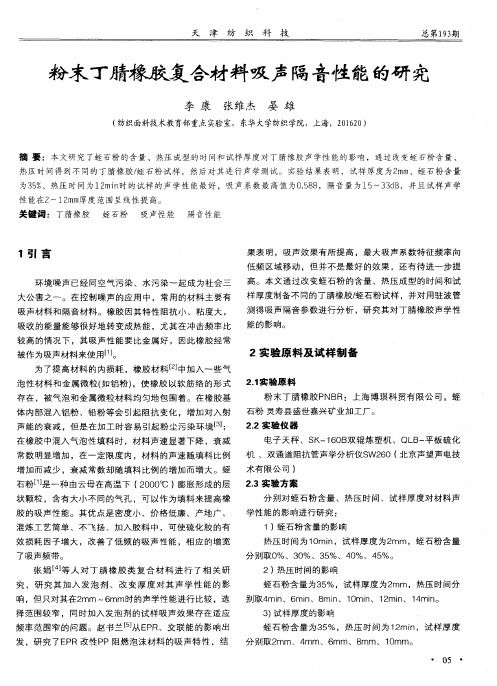 粉末丁腈橡胶复合材料吸声隔音性能的研究