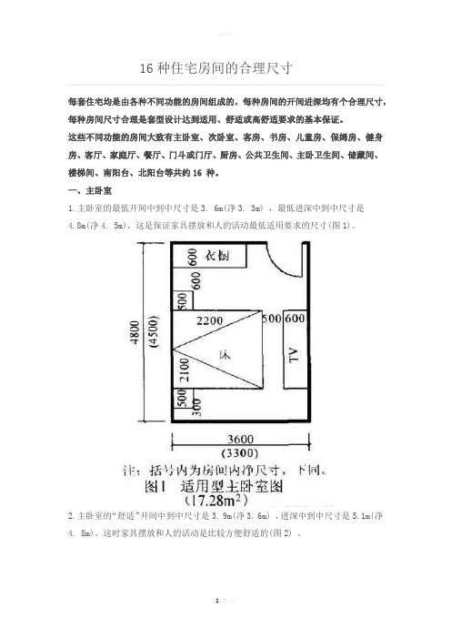 16种常用住宅户型尺寸