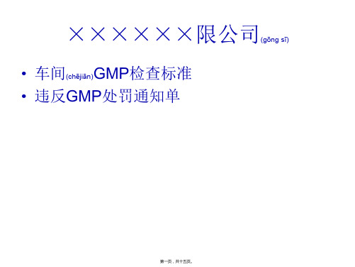 某某公司车间GMP检查表