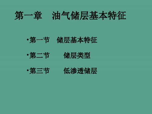 储层地质与构造地质第一章储层基本特征ppt课件