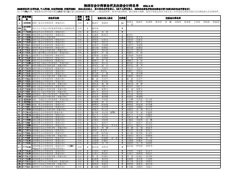 2010深圳市会计师事务所及注册会计师名单