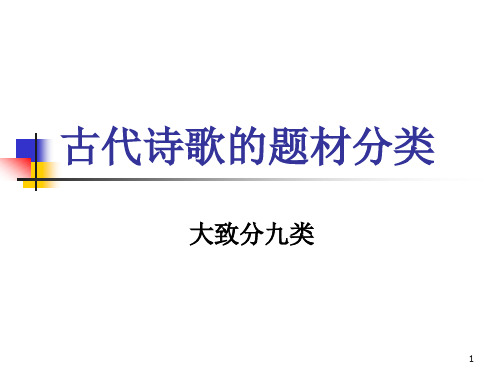 高考语文复习：古代诗歌的题材分类课件