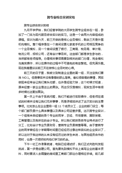 跨专业综合实训实结