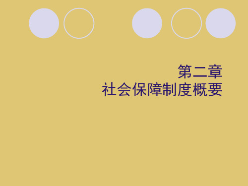 第二章 社会保障制度概要《社会保障概论》PPT课件